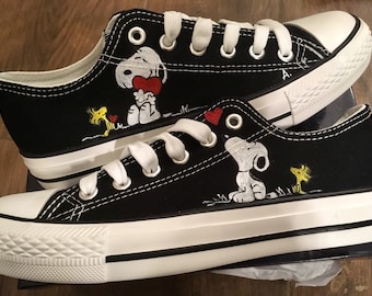 Baskets, Converse All Star Snoopy, peintes à la main, Snoopy personnalisé