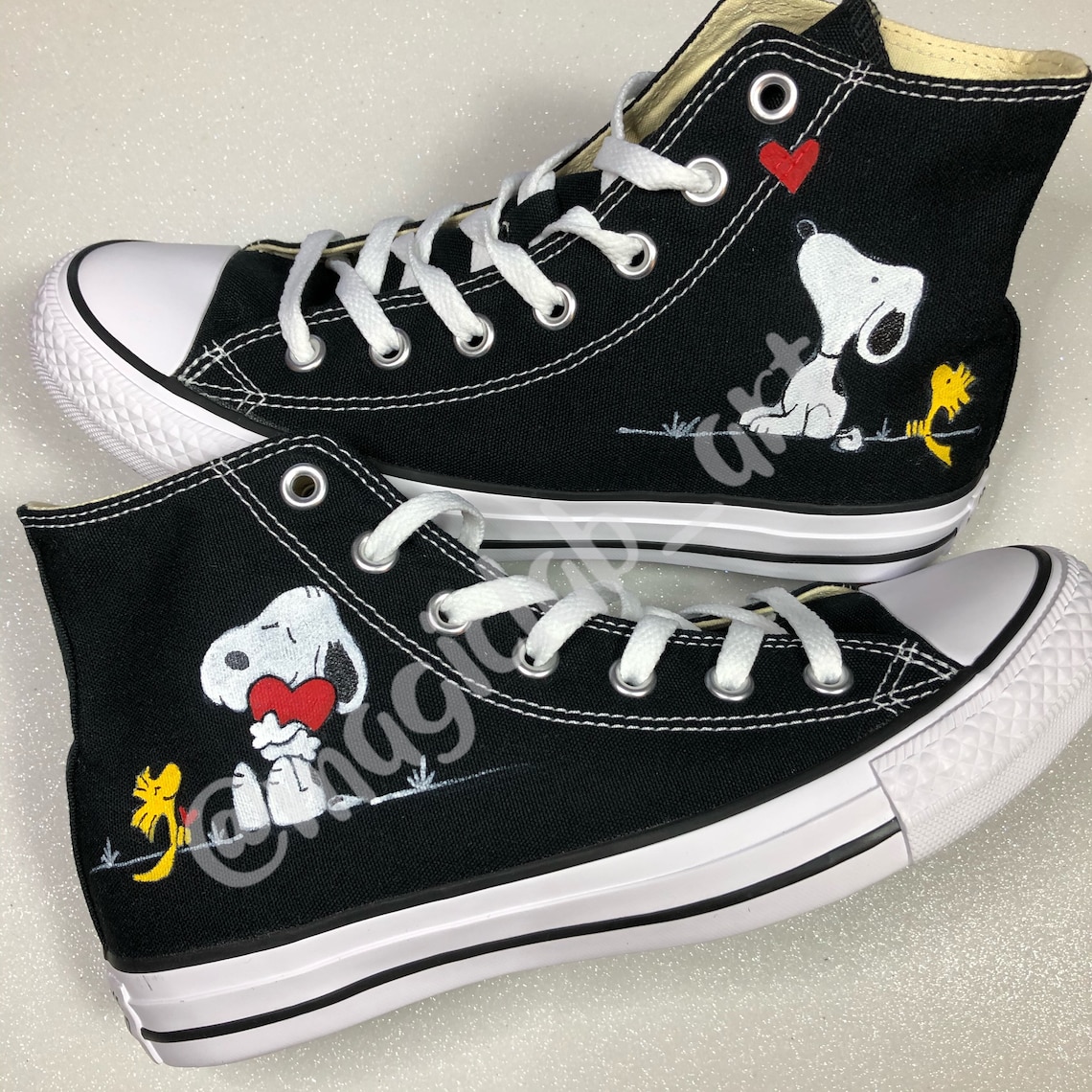Converse All Star Snoopy sneakers hand painted custom Snoopy Etsy