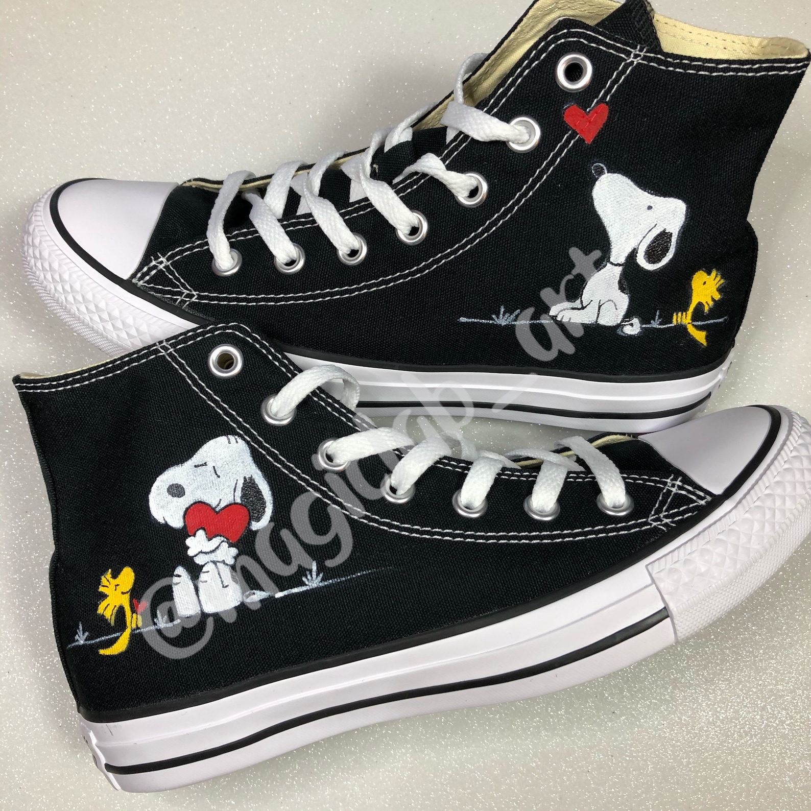 Converse All Star Snoopy sneakers hand painted custom Snoopy Etsy