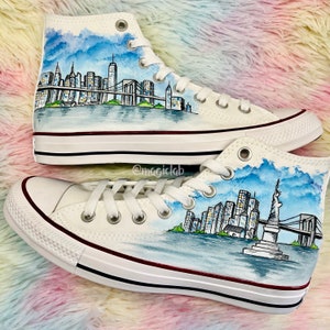 Converse All Star New York City personalizzate dipinte a mano Etsy Italia
