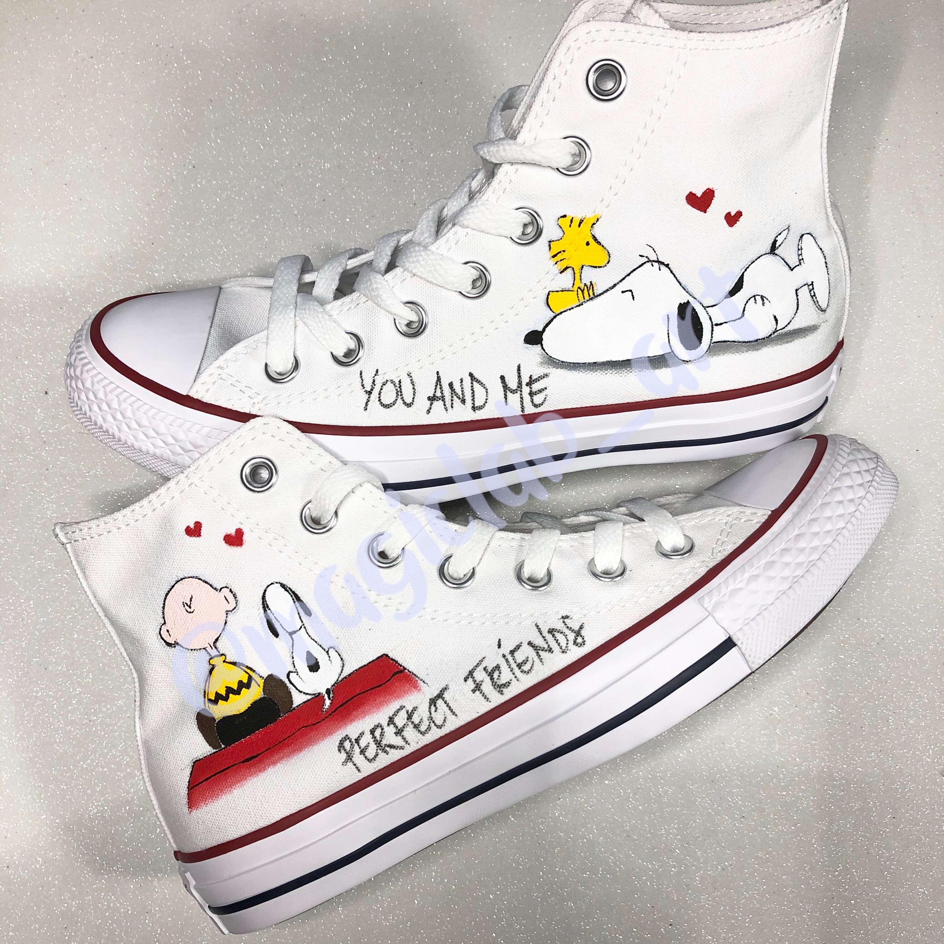 Converse All Star Snoopy Sneakers Custom Snoopy Hand Painted Etsy