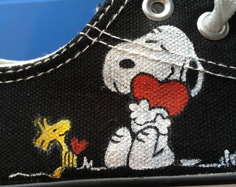 Buy Converse All Star Snoopy Sneakers, Hand Painted, Custom Snoopy