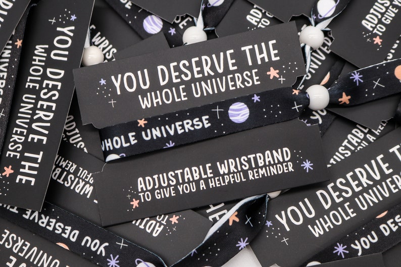 Positivity Wristband Adjustable Fabric You Deserve the Whole Universe Bracelet
