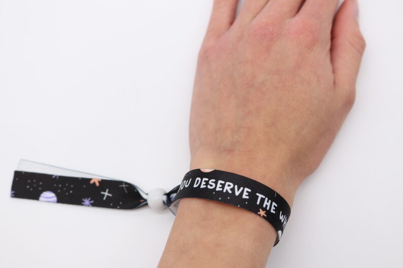 Positivity Wristband Adjustable Fabric You Deserve the Whole Universe Bracelet