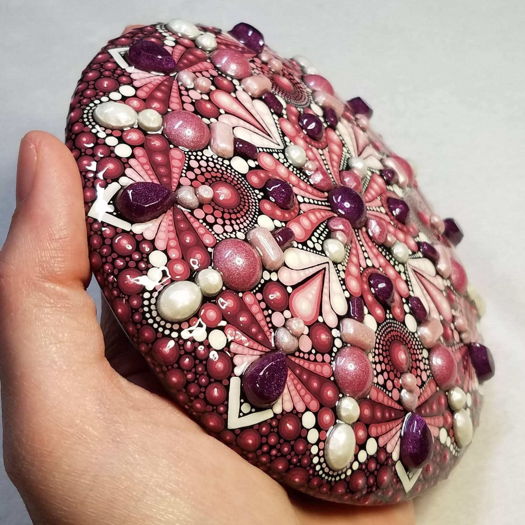 Mandala Stone Created Stone Extra Large Resin Finish Etsy