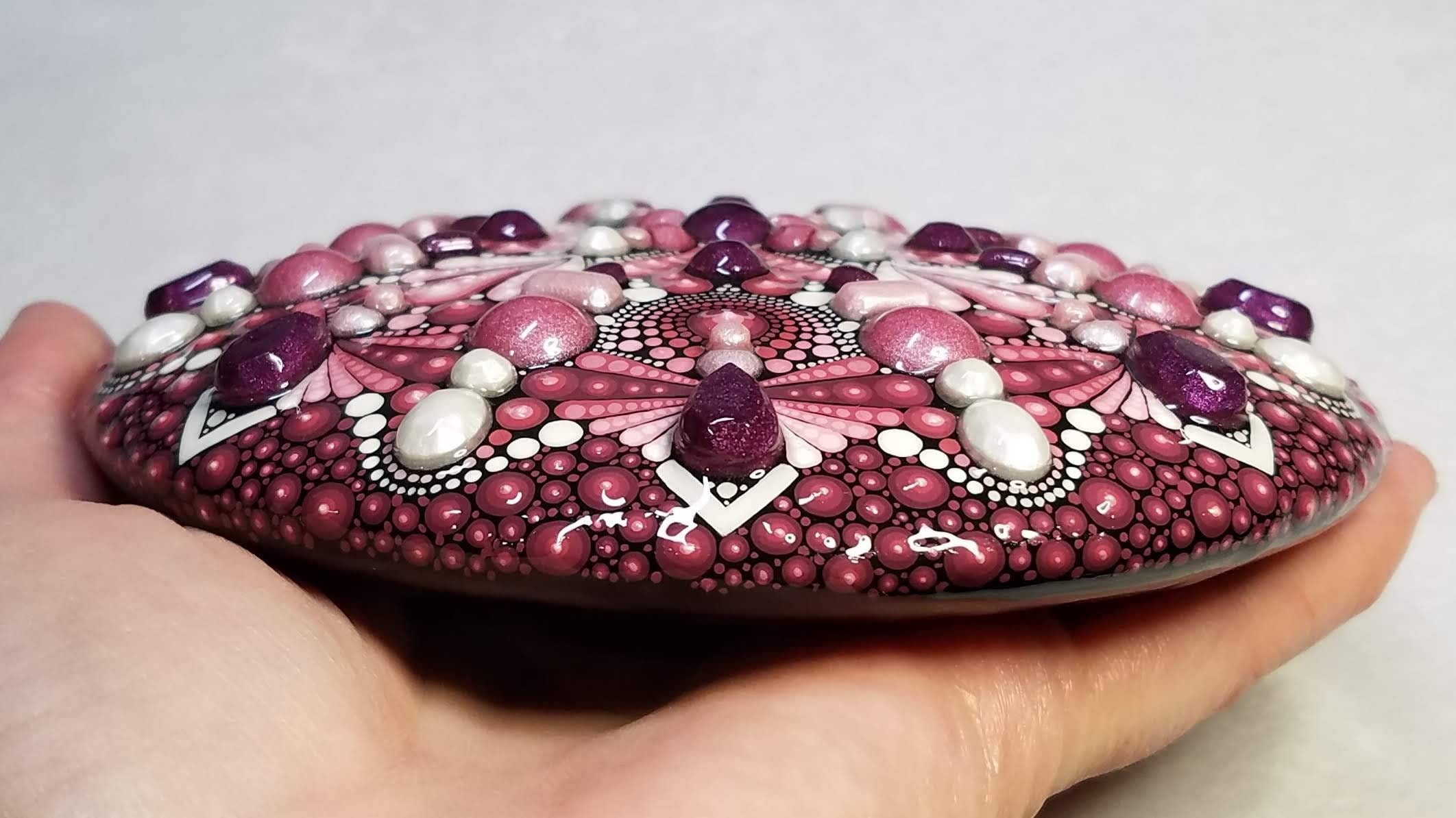 Mandala Stone Created Stone Extra Large Resin Finish Etsy
