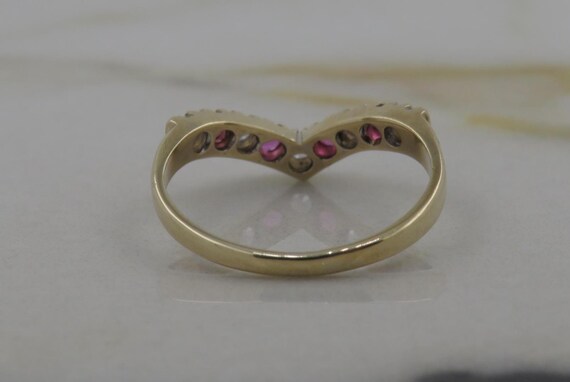 9ct Yellow Gold Ruby CZ Ring - image 5