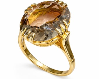 9ct Yellow Gold Smokey Quartz Ring