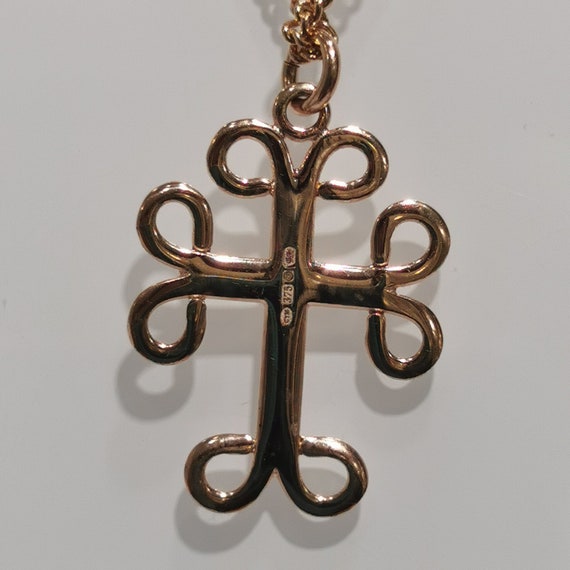 Cymru 9ct Welsh Rose Gold Cross \u0026 Chain 
