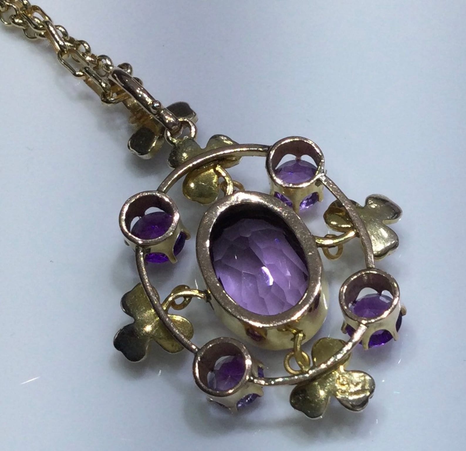 Antique Amethyst & Seed Pearl Pendant - Etsy