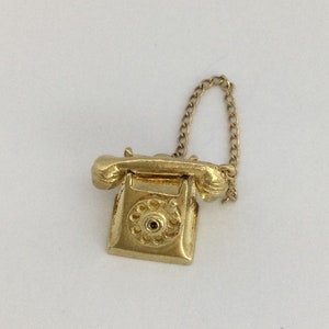 9ct Gelbgold Telefon Charm