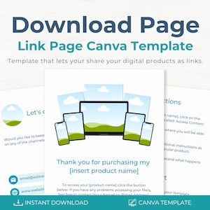 Download Link Page Template - Canva Template for Selling Digital Products via Links