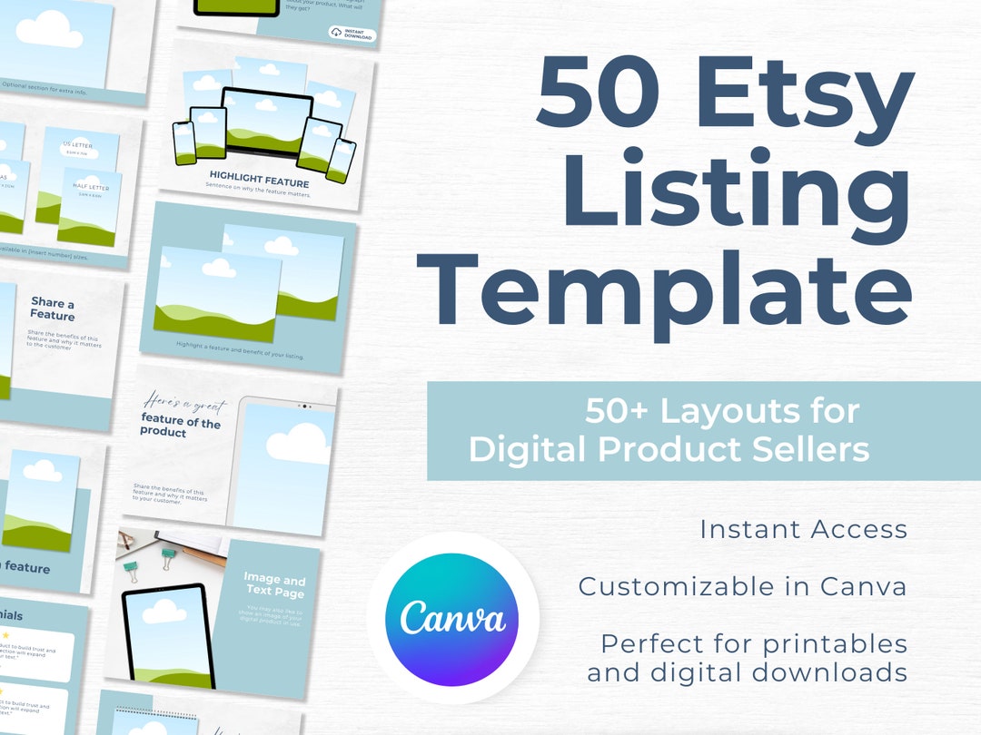 50 Etsy Listing Template for Digital Products Etsy Product - Etsy