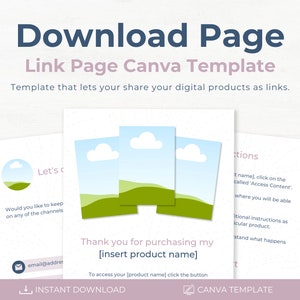 Download Link Page Template - Canva Template for Selling Digital Products via Links