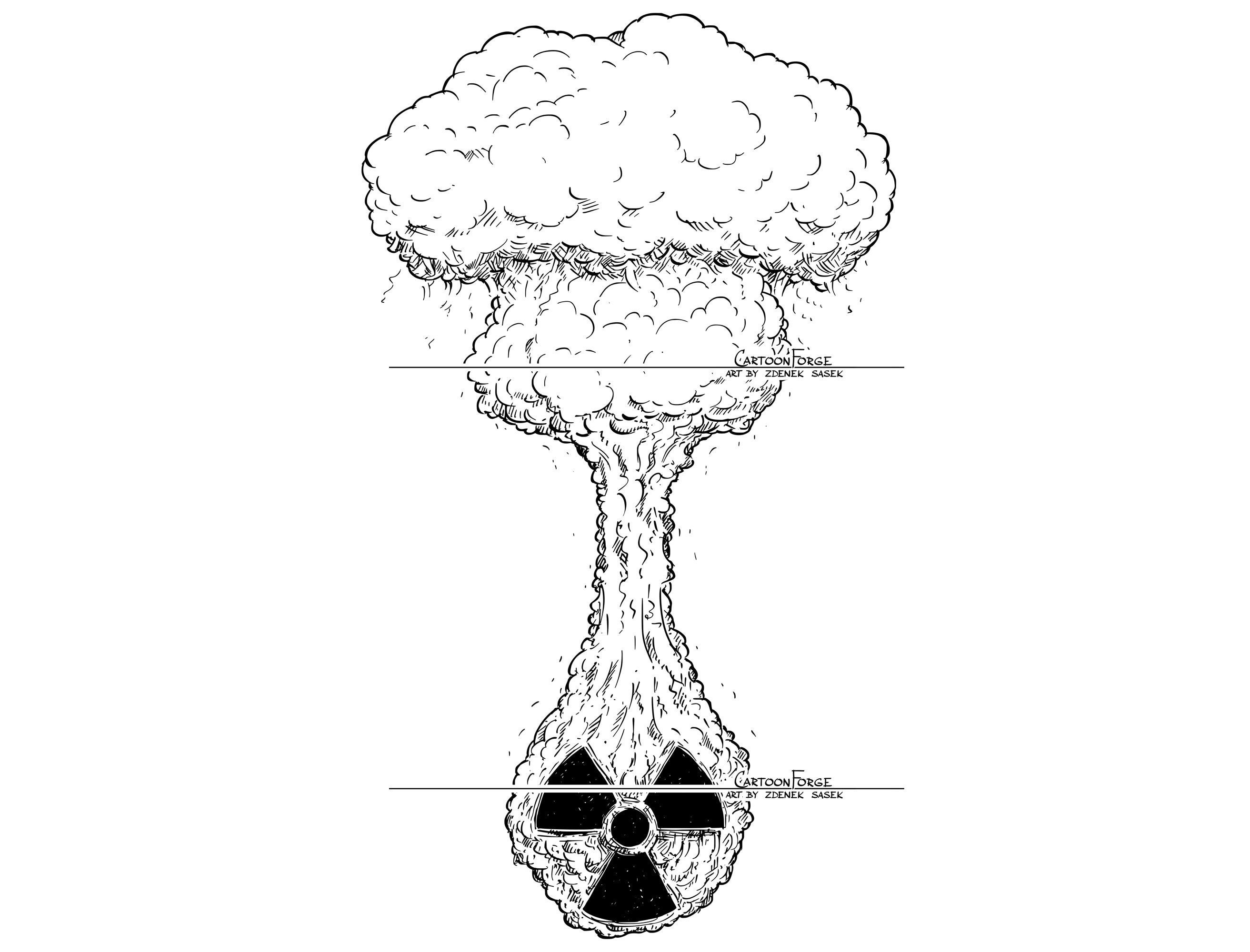 atomic bomb explosion cartoon