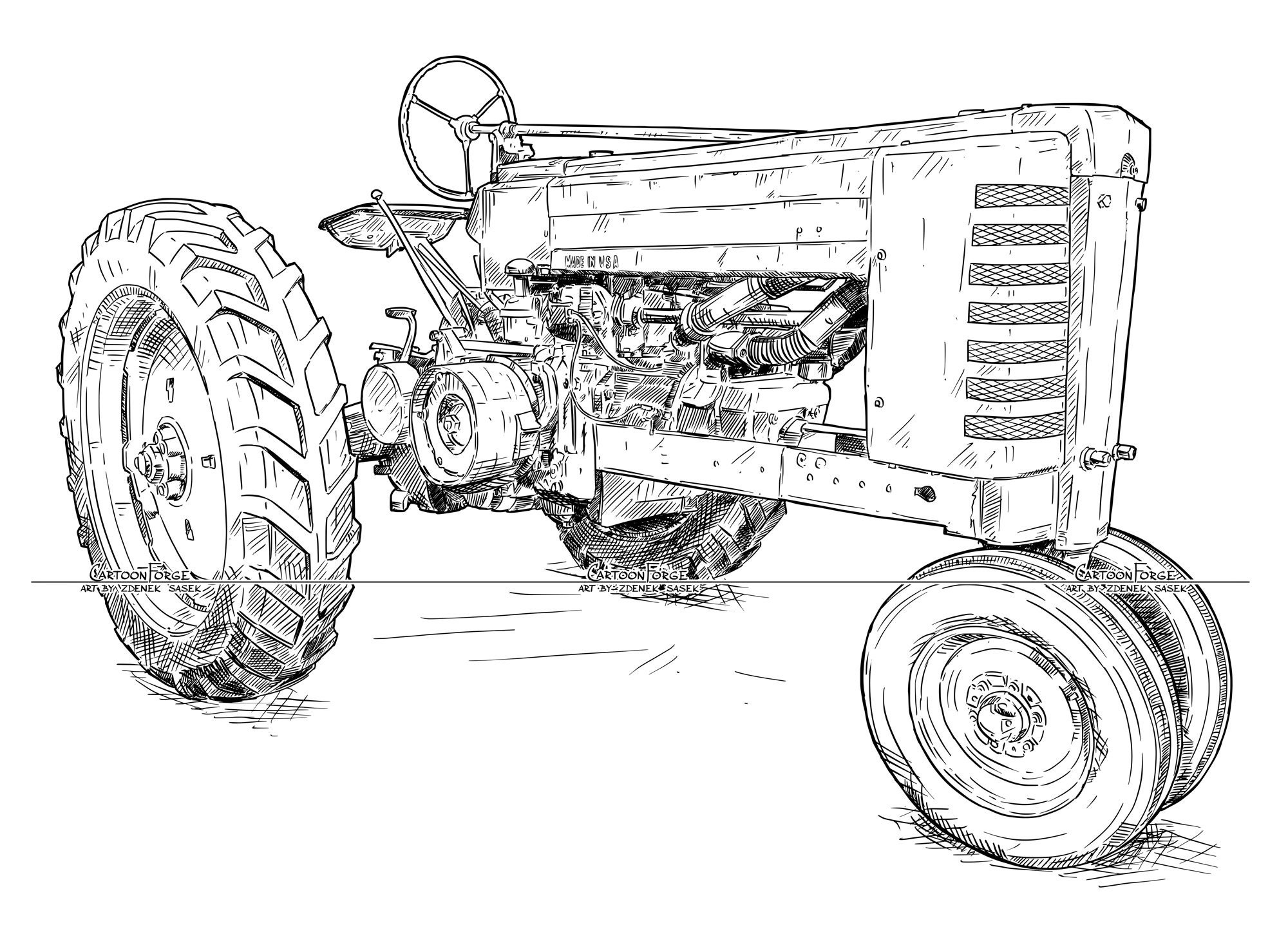 Vintage Old Tractor John Deere A Digital Cartoon Drawing - Etsy Vintage Old Tractor John Deere A Digital Cartoon Drawing - Etsy