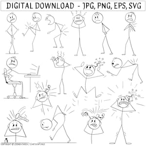Stick Figure Body Pain SVG Set: Stickman Graphics (Digital Download)