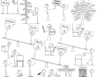 Stick Figure Truth: Lies, Manipulation and Conspiracy SVG, PNG, EPS (Digital Download)