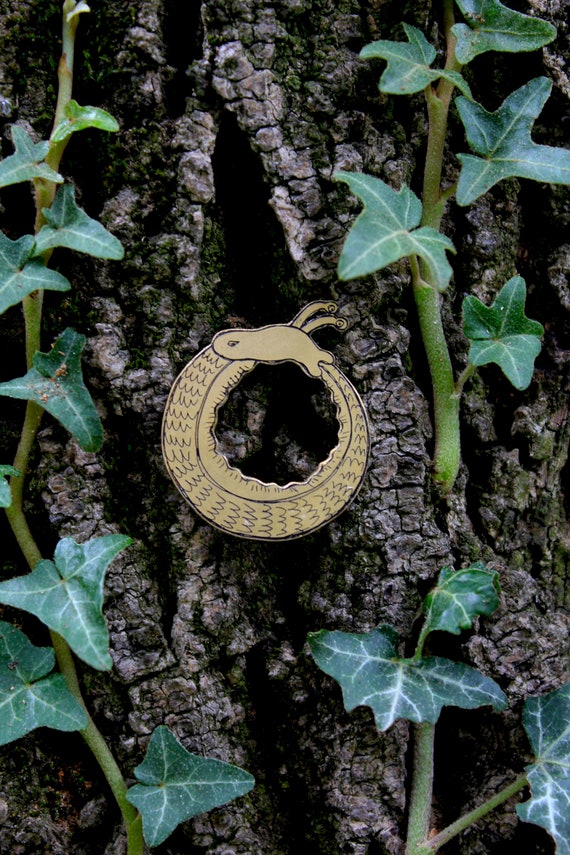 Schnegel Slug Ouroboros brass pin ERDREICH