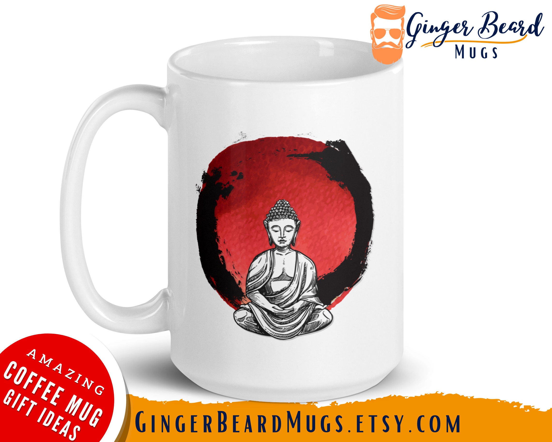 20 oz. Buddha Round Custom Coffee Mugs