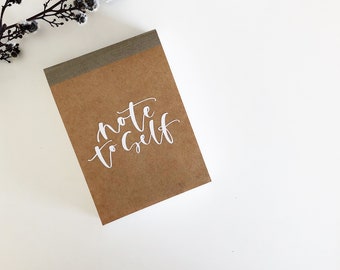 Personalised A6 Notepad | Custom Hand lettered stationary | Custom Gift | Vinyl lettering | Calligraphy