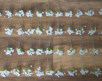 Lot de pinces à cheveux de mariage gypsophile artificielle blanche pour bébés, épingles à clipser mariée demoiselle d'honneur demoiselle d'honneur - lot de 20/10/30