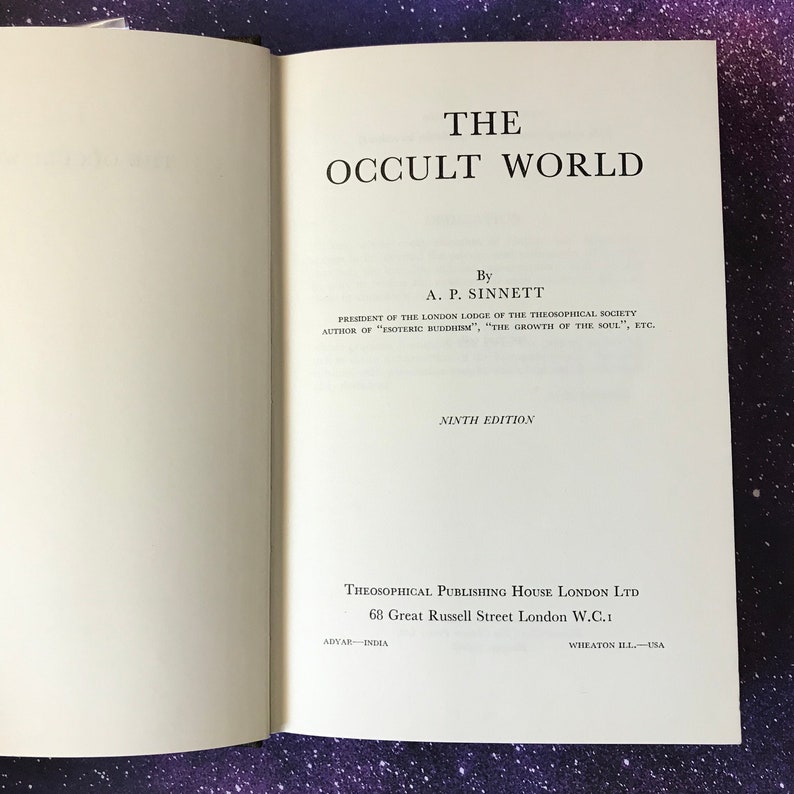 The Occult World By Ap Sinnet Theosophical Society Occult Phenomena Occult Philosophy - 