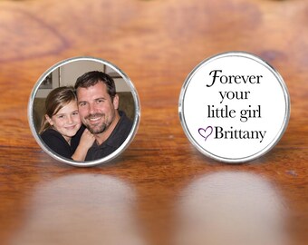 Custom photo cuff links for the Father of the Bride, Groom Gift wedding