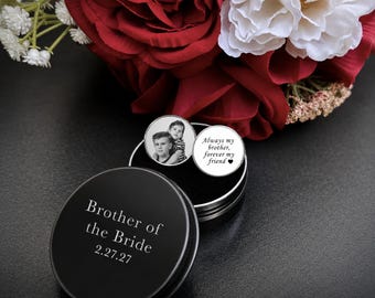 Brother of the groom or bride custom photo cuff link wedding, personalized custom picture