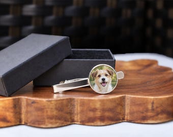 Gift for Father of the Groom custom personalized photo tie clip for wedding