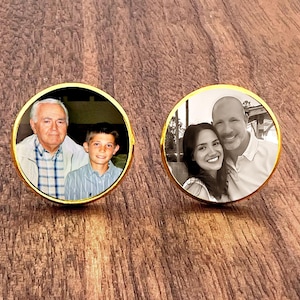 Gift for groom photo cufflinks for wedding, gift for father of the bride, gift for groom, personalized photo cufflinks
