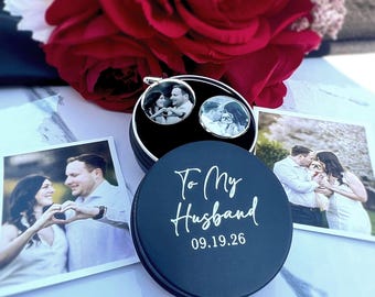 Personalized custom photo cufflinks- Picture Cuff links for Groom-Wedding Gift for Him