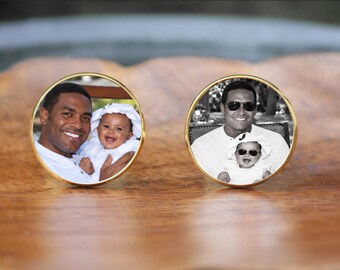 Gift for Father of Bride or Groom custom photo cuff links