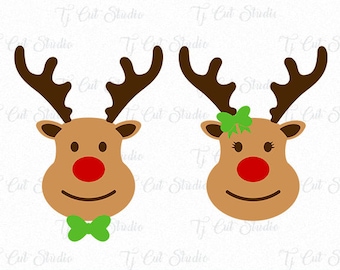 Rudolph svg, deer svg, Red Nose Svg, Reindeer svg, boy, girl, Svg Files for Silhouette Cameo or Cricut Commercial & Personal Use