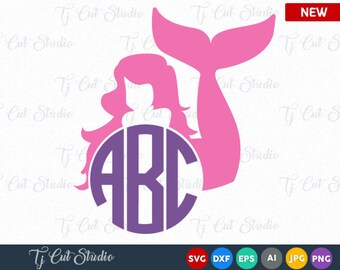 Download Mermaid monogram svg | Etsy