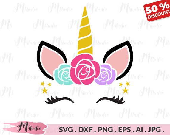 Download Unicorn flowers SVG Unicorn head SVG Floral SVG Files | Etsy