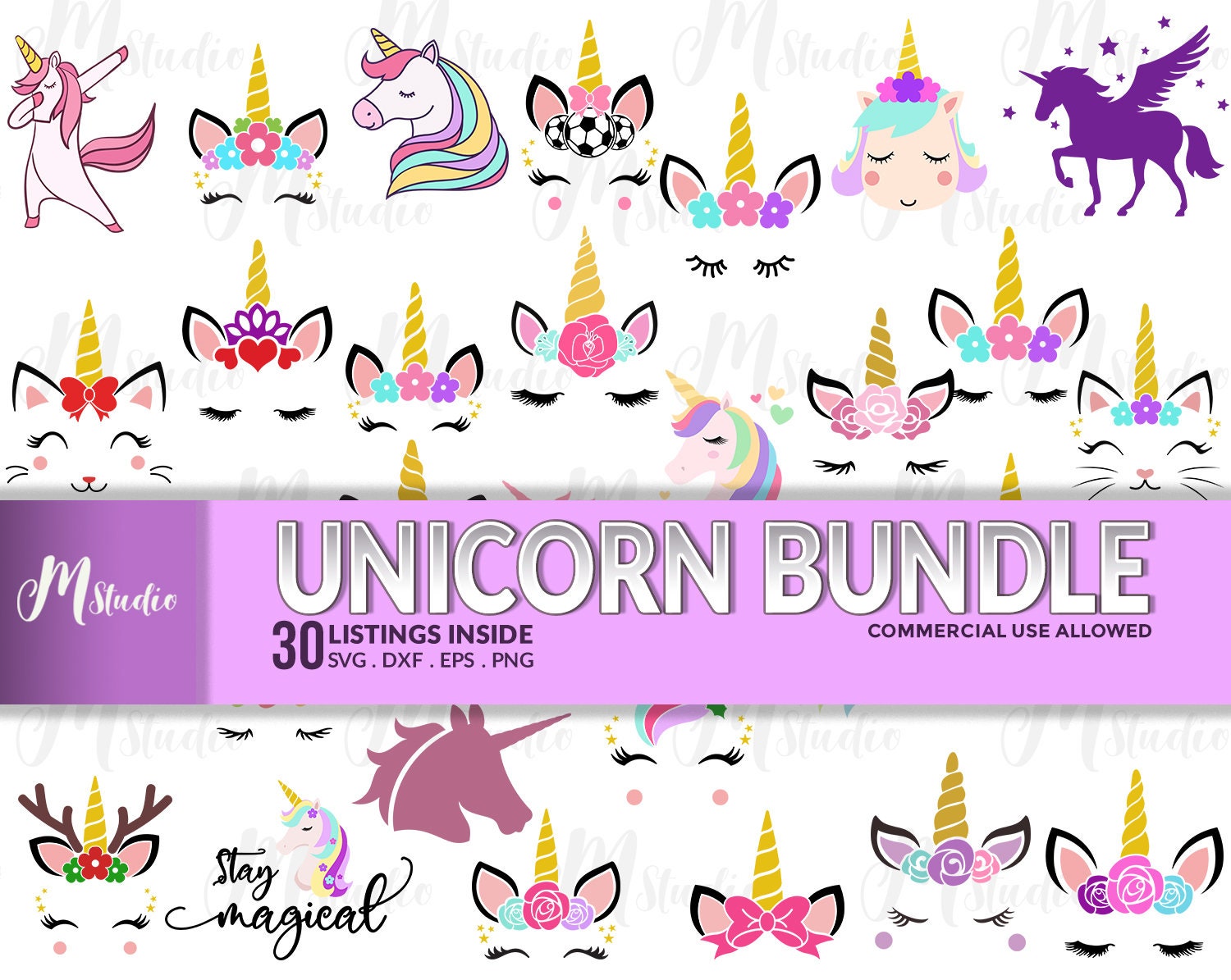 Unicorn Face Svg Caticorn Svg Unicorn Svg Unicorn Svg Glitter Unicorn Head Svg Cricut Cut File Silhouette Cut File Kids Crafts Craft Supplies Tools
