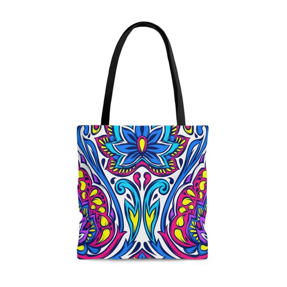 Persian Ornament Bag Floral Print Tote Bag Boho Tote Bag 