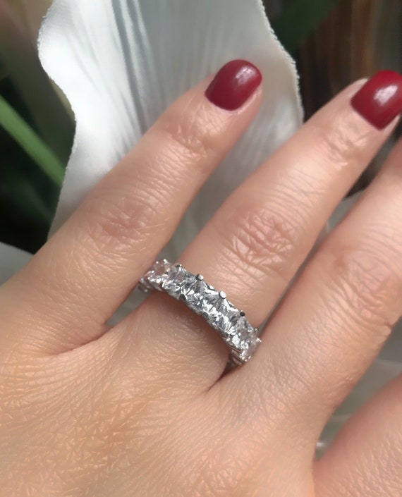 Ring for Women Cubic Zirconia CZ Diamond Eternity Engagement Wedding Band Gift Rings