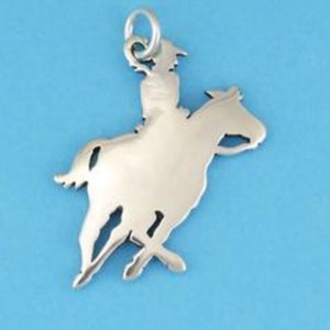 Rodeo Barrel Racer Sterling Silver Charm