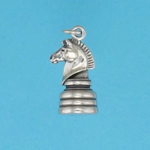Sterling Silver Knight Chess Piece Charm for Charm Bracelet/Pendant
