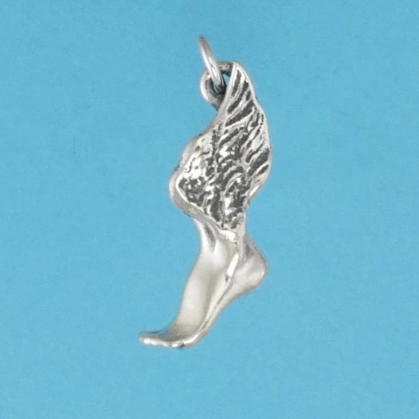 Sterling Silver Winged Foot Charm Charm Bracelet Charm Pendant