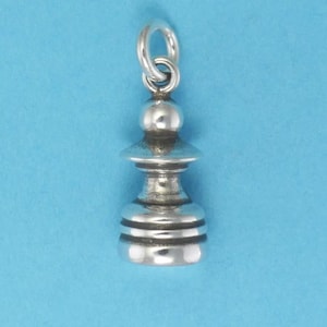 Sterling Silver Pawn Chess Piece Charm for Charm Bracelet/Pendant