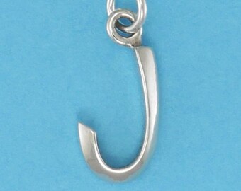 Letter "J" Sterling Silver Charm  Bracelet Charm Pendant