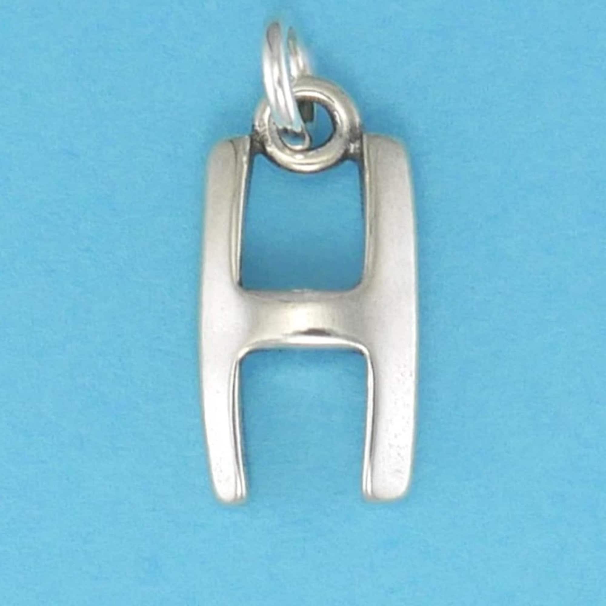 Letter h Sterling Silver Charm Bracelet Charm Pendant Etsy