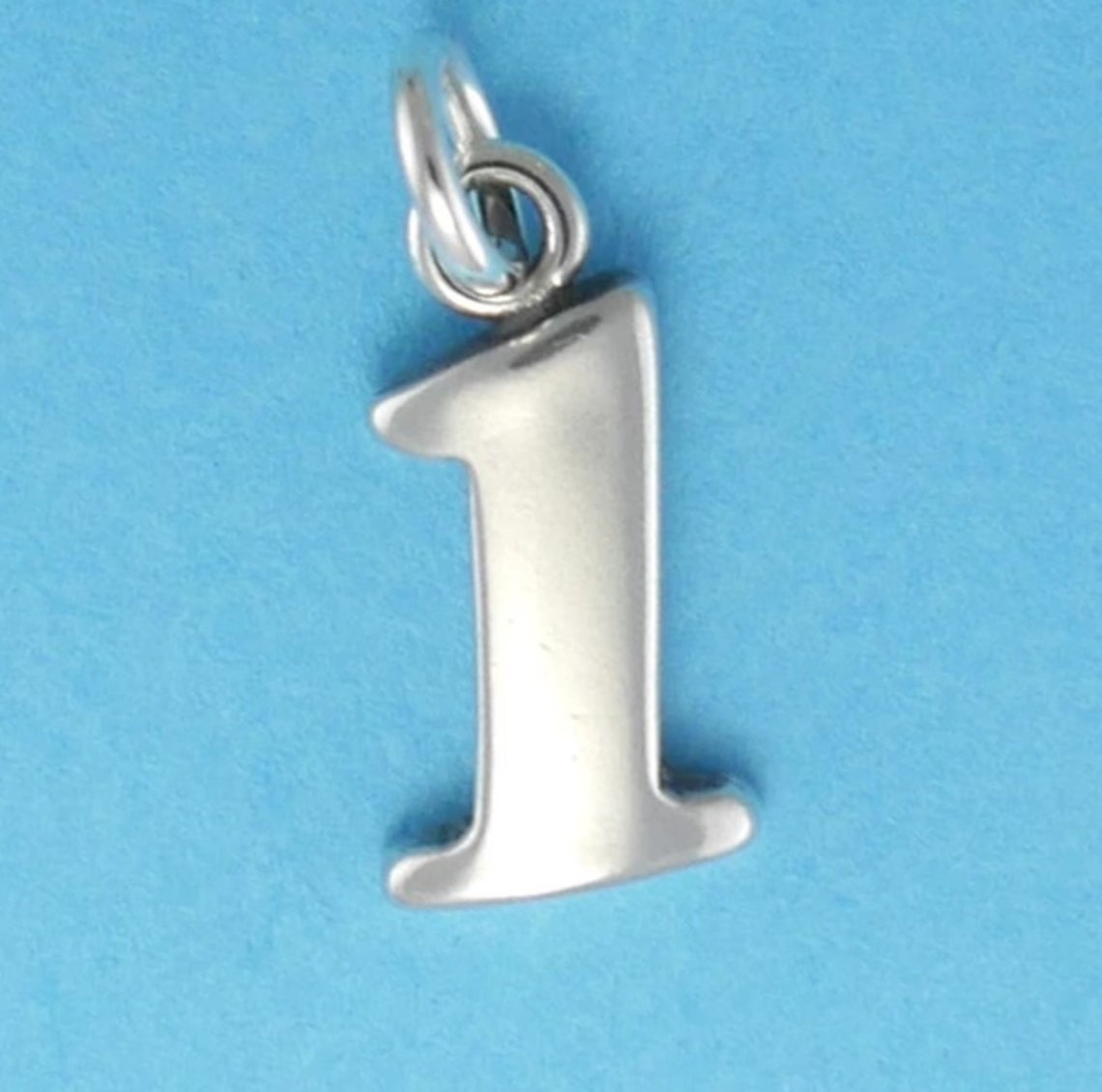 Sterling Silver Number Charm 1 Charm Bracelet Charm Pendant Etsy