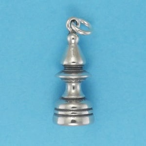 Sterling Silver Bishop Chess Piece Charm for Charm Bracelet/Pendant