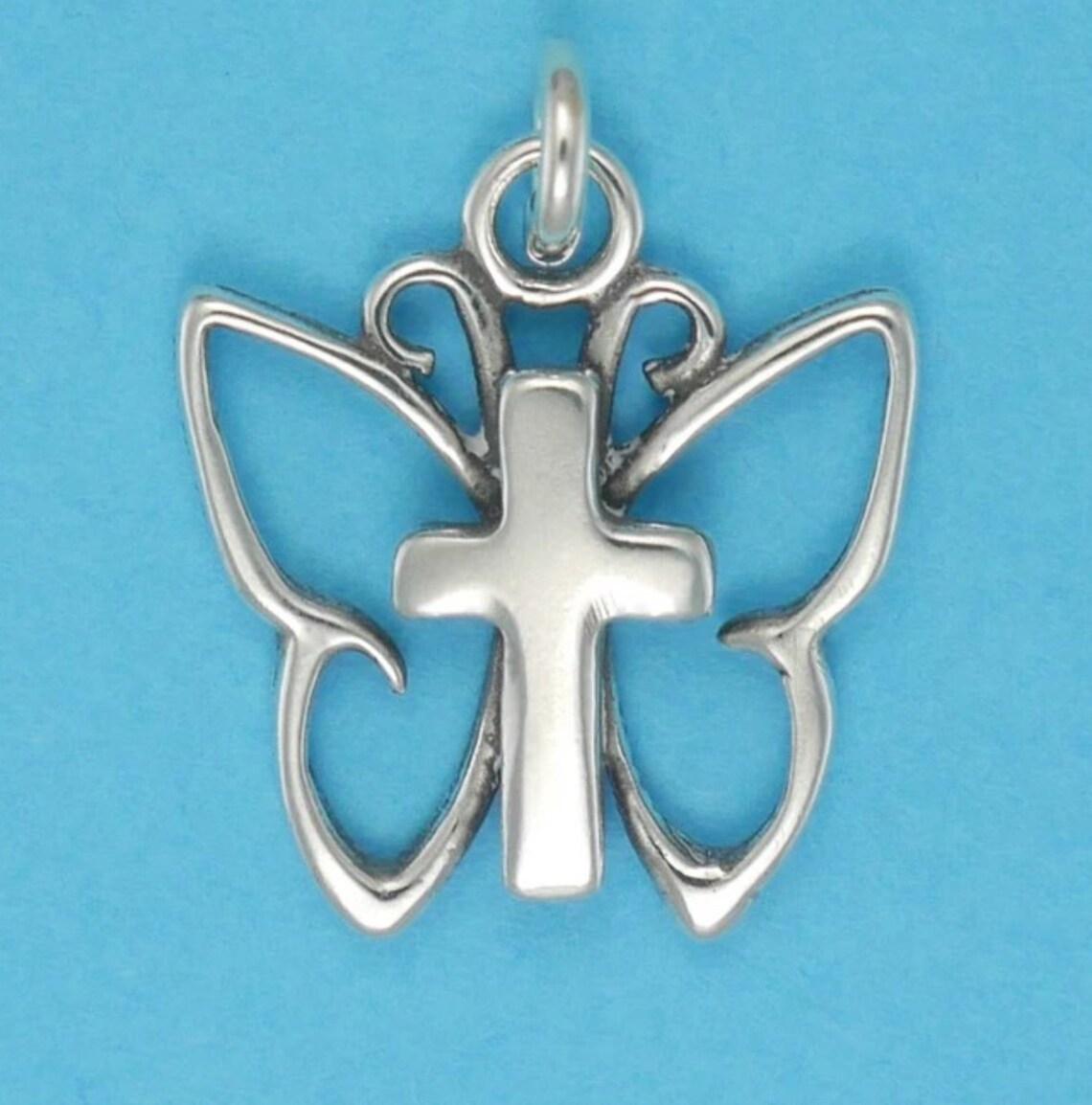 Butterfly Cross Religious Charm Etsy.de