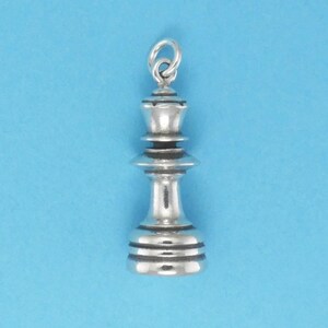 Sterling Silver Queen Chess Piece Charm for Charm Bracelet/Pendant