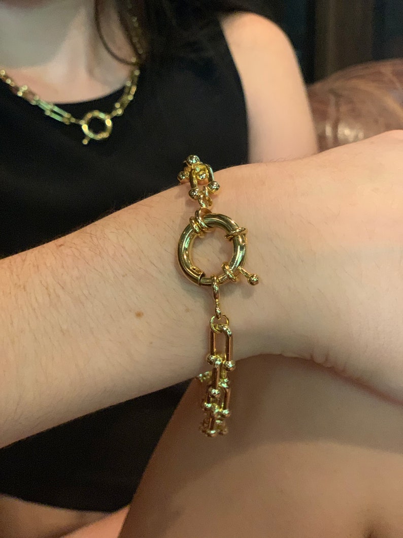 Hardware Link Bracelet With Toggle U Link Ball Chain Toggle Etsy